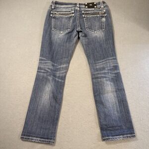 JEANS Miss Me WOMEN 29 LOW -Rise Ankle Skinny Stretch Bling GRUNGE
